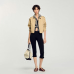 Blouson court à détails strassés