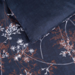 Lacoste - Housse de couette en satin de coton lavé bleu, L Botanic