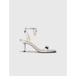 Sandales à talon en cuir miroir