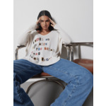 Pull poncho cachemire Letters ECRU