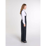 Pantalon large à bretelles en tweed