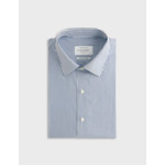 Chemise voyage col figaret en popeline rayée marine