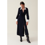 Robe longue fluide croisée marine