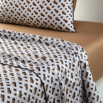 BOSS Home - Drap plat en satin de coton marron, B Monogram
