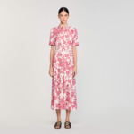 Robe longue chemise à imprimé fleuri