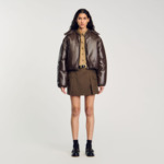 Blouson en cuir glacé