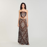 Jupe longue plissée à imprimé bandana