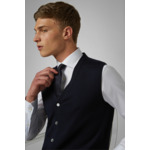 Gilet Bleu Marine En Laine Mérinos