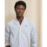 Chemise bleue & écrue