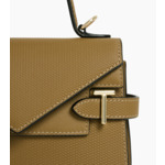 Petit sac à main double rabat Emilie en cuir signature T