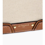 Sac bandoulière moyen modèle Ella en toile coton et cuir lisse