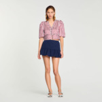 Chemise à rayures et volants