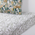 Olivier Desforges - Drap housse en satin de coton lavé vert, Mr Khan