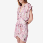 Robe Courte En Soie Imprimée Tissina
