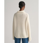 Ribbed Wool Stand Collar Sweater