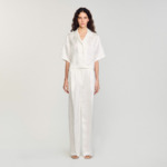 Chemise courte à jacquard à noeuds