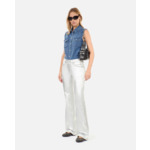 Chemise En Denim Bleu Sans Manches Femme