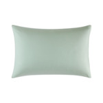 Lacoste - Taie d'oreiller en satin de coton lavé vert, L Songe