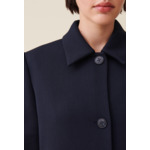 Manteau long coupe droite bleu