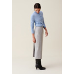 Jupe crayon taille haute gris clair