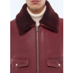 Bombardier en cuir à col amovible