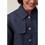Veste denim foncé large