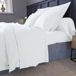 Housse de couette Partition Satin de coton Coloris Blanc