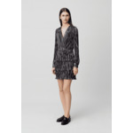 Robe argentée courte à volants