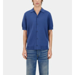 Chemise Bleue Manches Courtes En Maille Homme