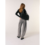 Pull décolleté en maille côtelée