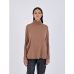 Pull poncho col roulé cachemire Margareth FAUVE