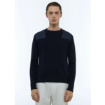 Pull côtelé en laine et coton