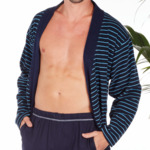 Peignoir homme OH CAPITAINE bleu rayé