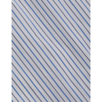 Chemise col italien en popeline rayée bleu