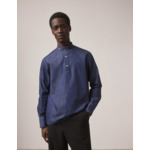 Chemise mixte popover Arthur en denim marine