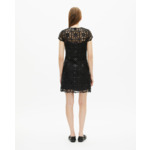 Robe Courte En Guipure Argentée Femme