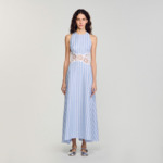 Robe longue à rayures et  dentelle