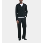 Cardigan En Laine Merinos Noire Homme