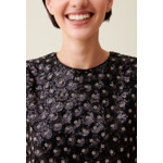 Top noir sequins brodés dos ouvert