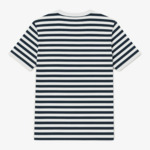 T-shirt manches courtes en coton à rayures bleu dark navy