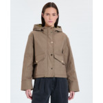 Manteau court en nylon kaki