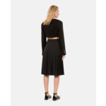 Jupe Longue Plissée Noire Femme