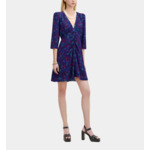 Robe Courte En Soie Manches 3/4 Gigot Femme