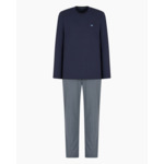 Pyjama long en maille pour homme - marine/stampa righe