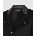 BOUCLE DETAIL TWILL JACKET