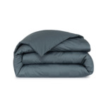 Desforges - Housse de couette en satin de coton gris, Damier