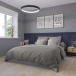 Housse de couette Partition Satin de coton Coloris Gris