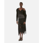 Caraco Avec Détails En Dentelle Et Soie Noir Femme