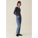 Pull laine col chemise amovible