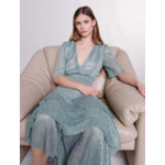 Robe à volants en lurex stretch